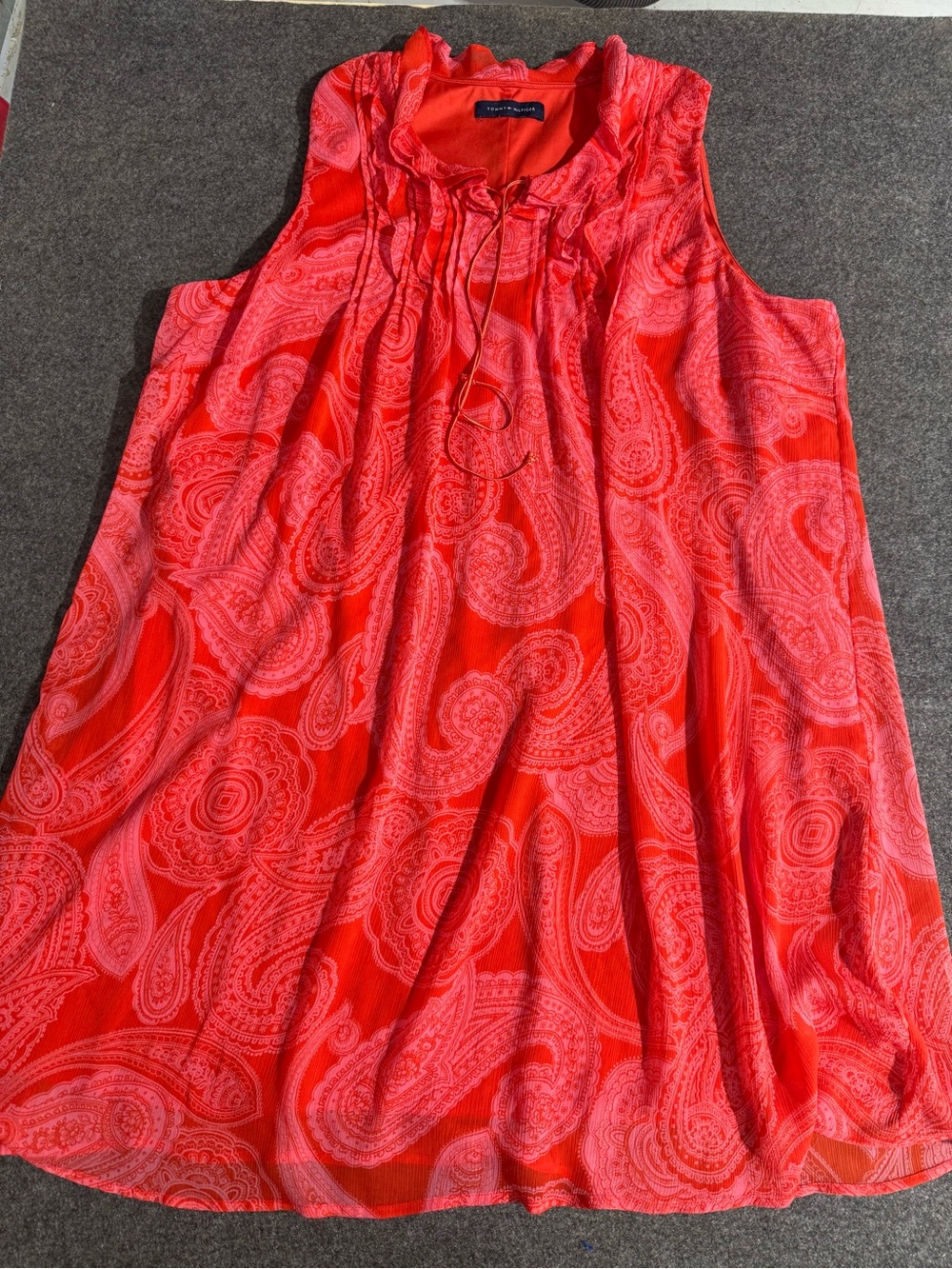 Tommy Hilfiger Paisley Mini Dress in Red Size Large (estimated)